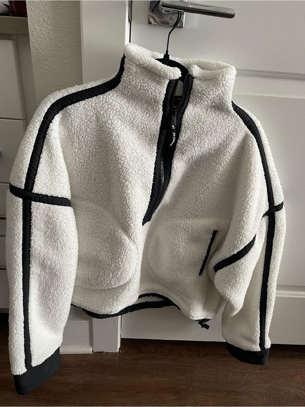 Free People Mountain High Half-Zip Fleece Jacket with Black Trim
